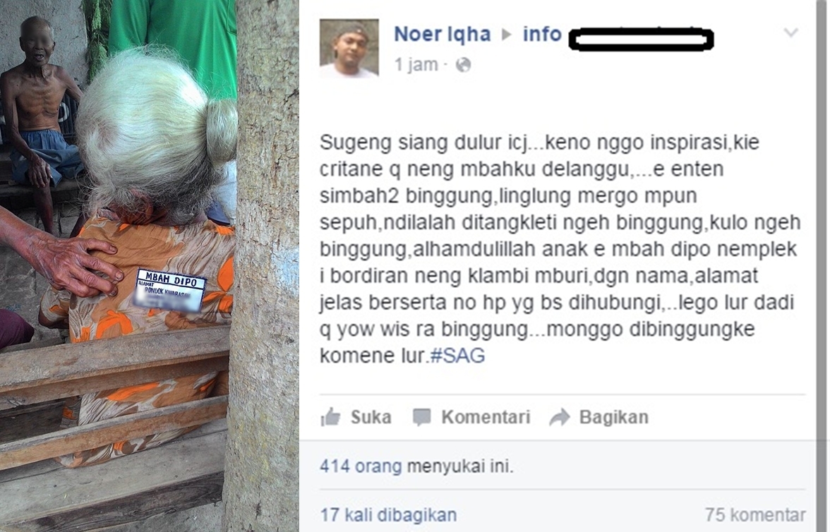 Ide unik! Baju manula derita pikun ditempeli emblem identitas diri