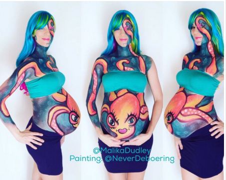 17 Lukisan di perut ibu hamil bikin kamu ingin segera menikah, aww! 