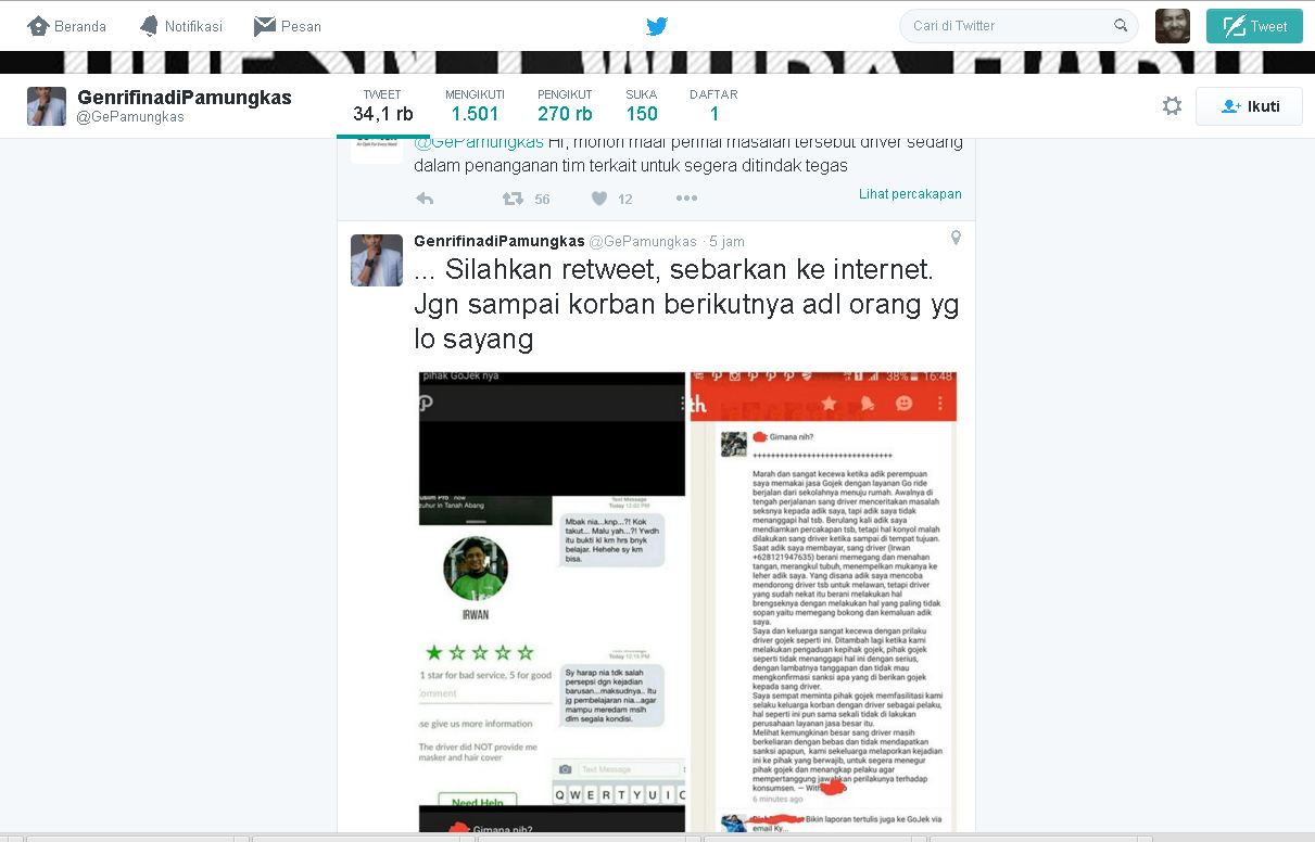 Cerita driver Go-Jek bertindak mesum ke pelajar undang keprihatinan