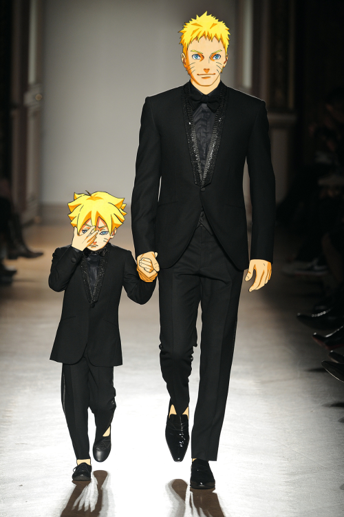Karakter anime Naruto jadi model? Begini aksi mereka saat di catwalk