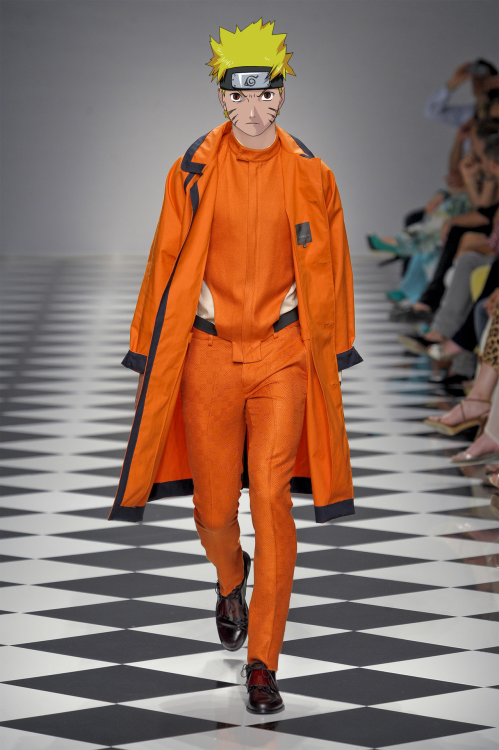 Karakter anime Naruto jadi model? Begini aksi mereka saat di catwalk