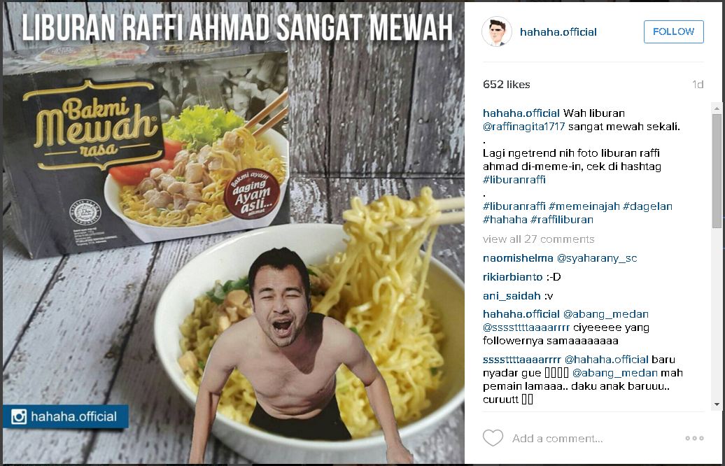 Meme-meme liburan bersponsor ala Raffi, ngakak lihatnya