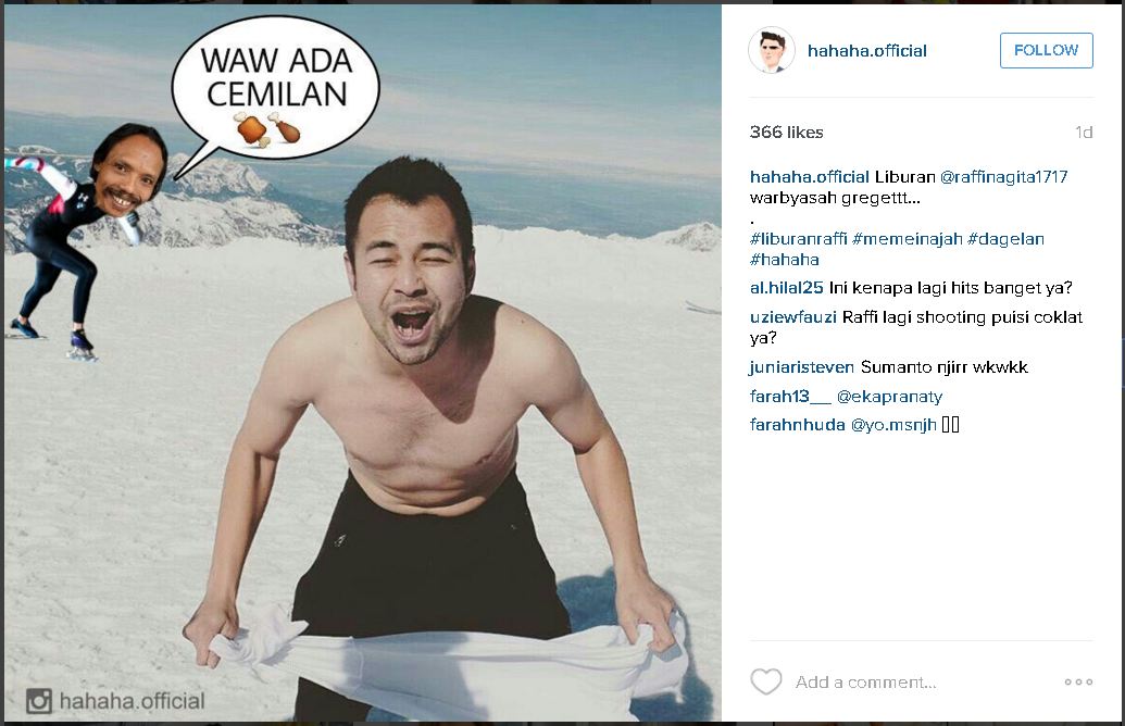 Meme-meme liburan bersponsor ala Raffi, ngakak lihatnya