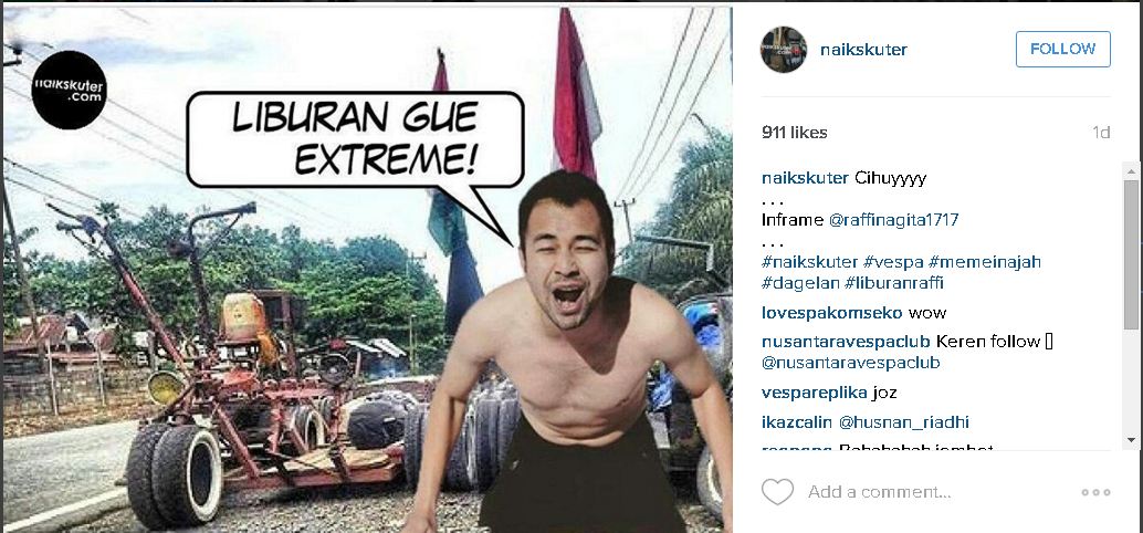 Meme-meme liburan bersponsor ala Raffi, ngakak lihatnya