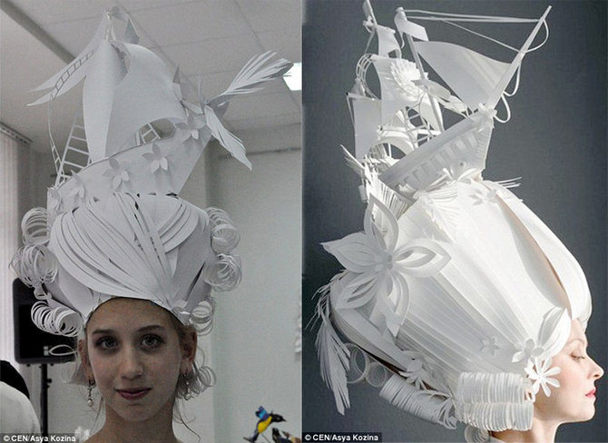 Kreatif, gaun pengantin indah ini terbuat dari kardus loh