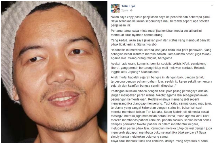 Ini penjelasan Tere Liye soal status yang bikin gaduh netizen