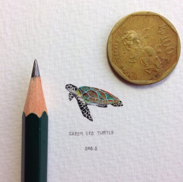 15 Lukisan unik seniman muda Bali, ukurannya sebesar uang koin!