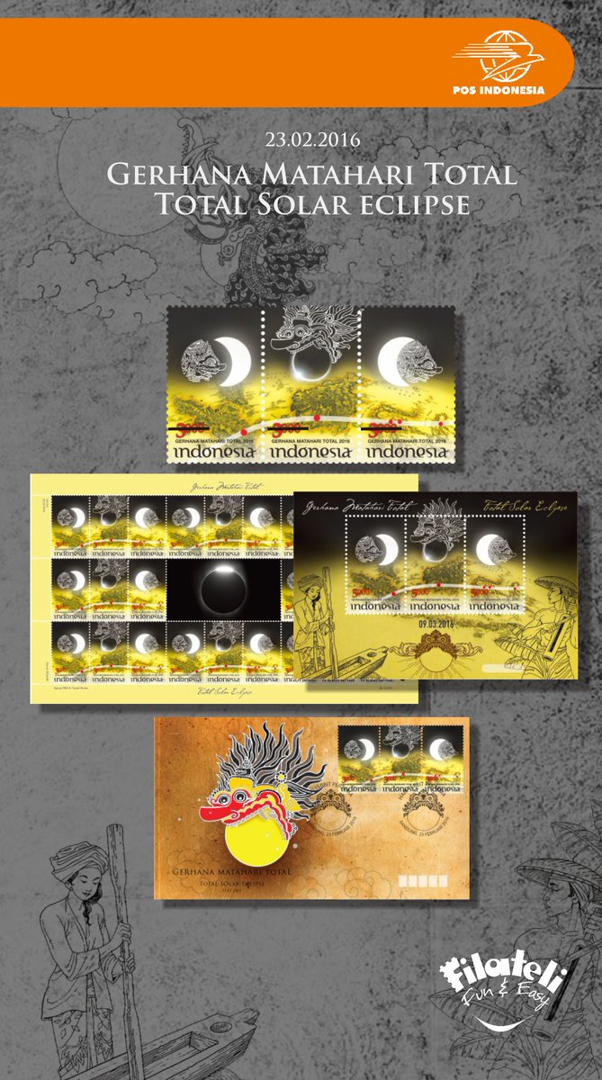 Prangko edisi gerhana matahari dibuat spesial, unik & keren banget!