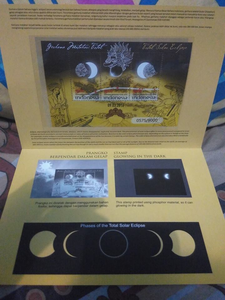 Prangko edisi gerhana matahari dibuat spesial, unik & keren banget!