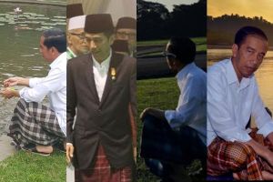 Empat momen keren saat Jokowi memakai sarung, tampil sederhana