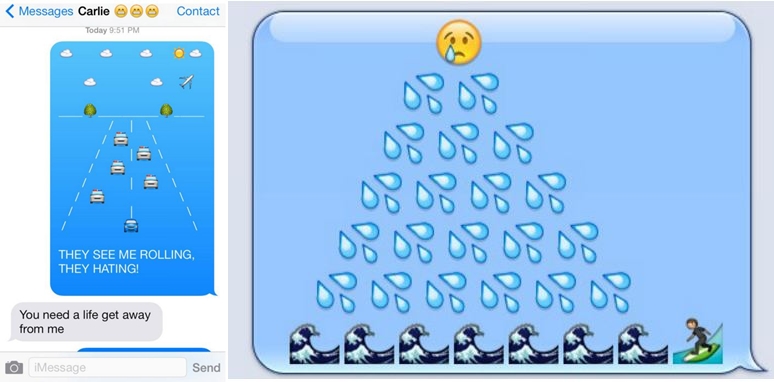 Kreatif banget nih! Emoji dirangkai jadi cerita menarik saat chatting
