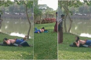 Dua sejoli ini tak risi pacaran 'mesra' di tempat umum, memalukan!