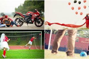 20 Foto inspirasi pre-wedding bertema sepak bola, unik dan romantis!