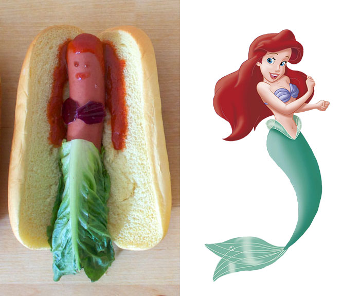 Princess Disney saat disulap jadi hot dog, lucu bikin sayang dimakan