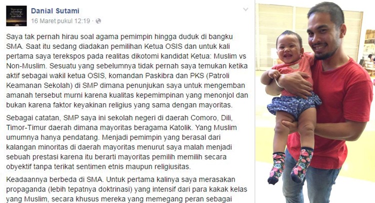 Lagi, curhatan Danial Sutami tentang beda agama di lingkungannya