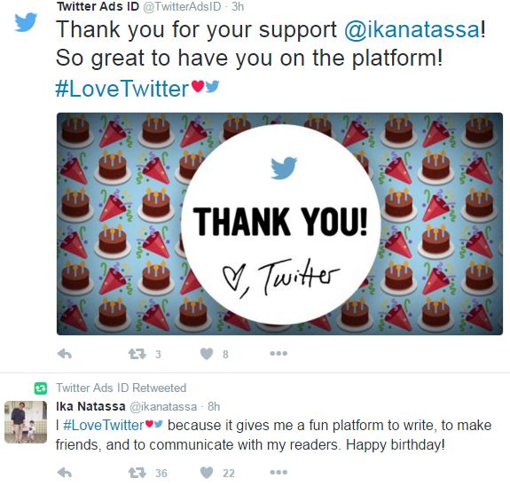 Ulang tahun, Twitter beri ucapan terima kasih pada seluruh penggunanya