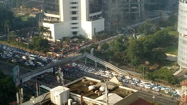 Demo sopir taksi berbuntut macet di sejumlah ruas ibukota