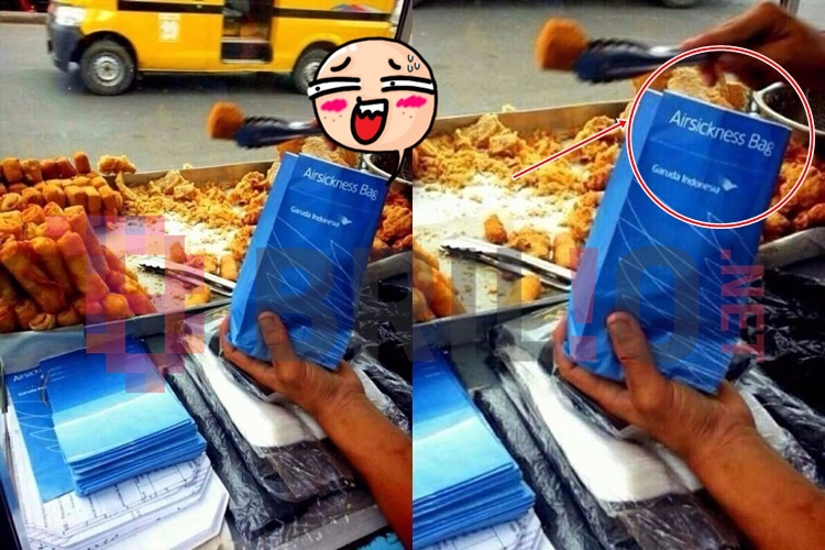 Kantong muntah ini dipakai bungkus gorengan, bahaya nggak ya?
