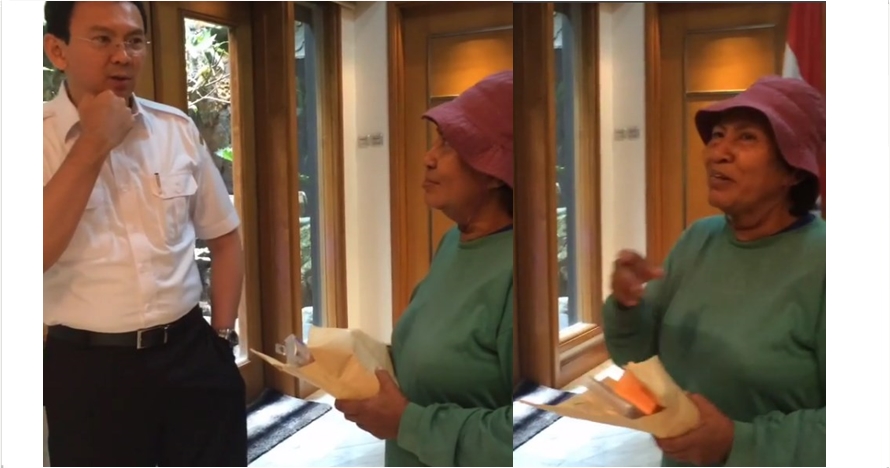 Ahok beri HP pada ibu yang berani lawan pendemo perusak tanaman