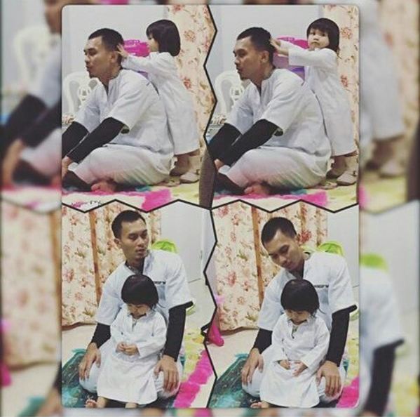 15 Foto buktikan Ahsan, si juara dunia bulutangkis sosok ayah hangat