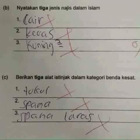 jawaban murid malaysia  © 2016 brilio.net jawaban murid malaysia  © 2016 brilio.net