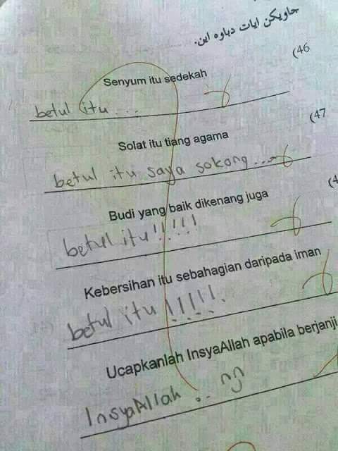 jawaban murid malaysia  © 2016 brilio.net jawaban murid malaysia  © 2016 brilio.net