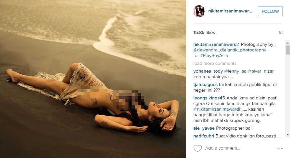 Unggah foto nyaris bugil di pantai, Nikita Mirzani panen hujatan