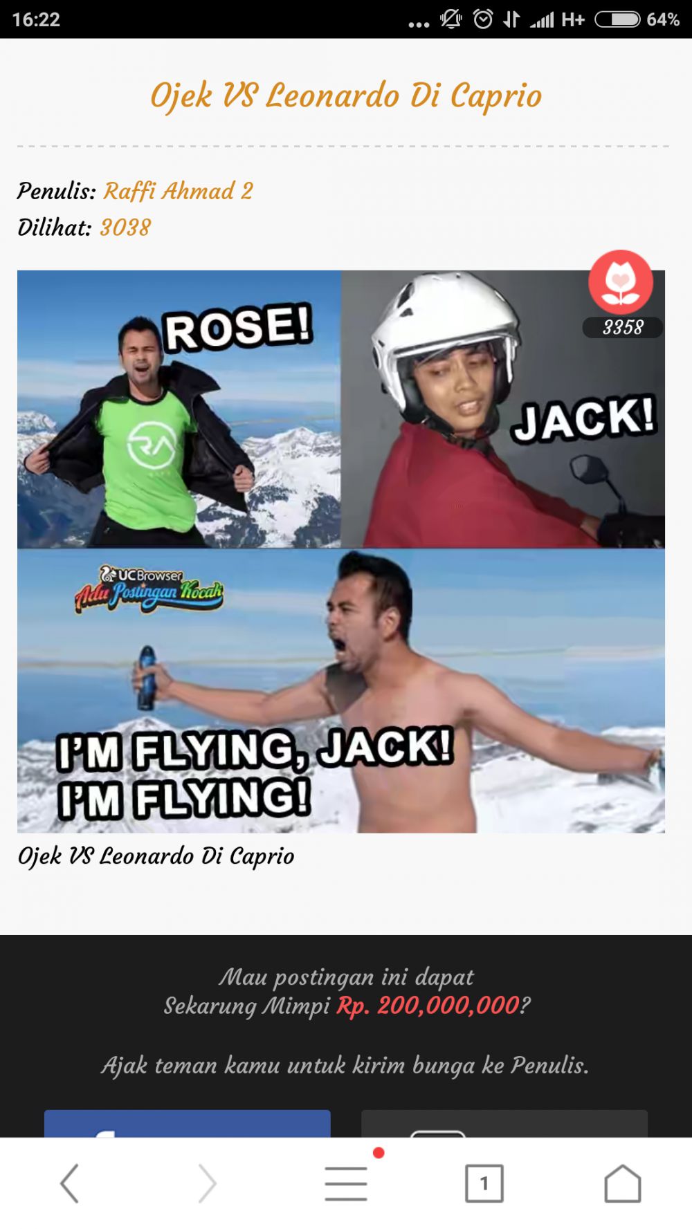 UC Browser Adu Postingan Kocak UC Browser