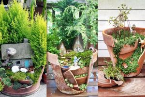 17 Cara manfaatin pot yang sudah pecah, dibuang sayang....