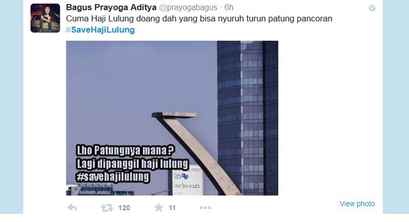 patung pancoran jadi meme © 2016 brilio.net