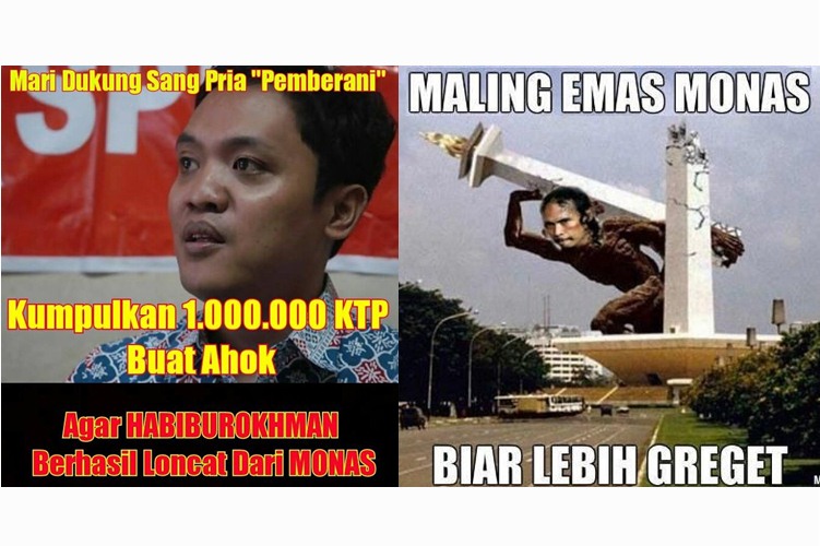 23 Meme Monas bikin ngakak, dari tempat joging sampai tempat eksekusi