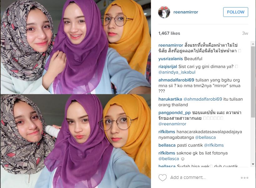 11 Hijaber cantik asal Thailand yang bikin hati cowok adem