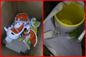 Terulang lagi, cangkir yang dikirim lewat JNE ini pecah berantakan