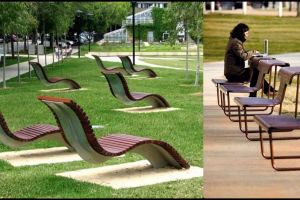 18 Bangku taman ini bentuknya nyeleneh, bikin betah duduk berlama-lama