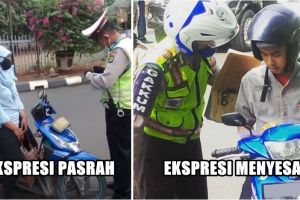 18 Ekspresi kocak orang yang kena tilang polisi, kamu yang mana?