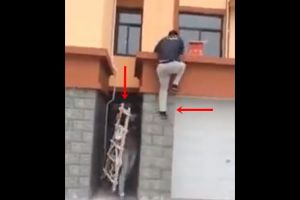 Kocaknya tingkah orang yang isengi sahabatnya ini bikin geli sendiri