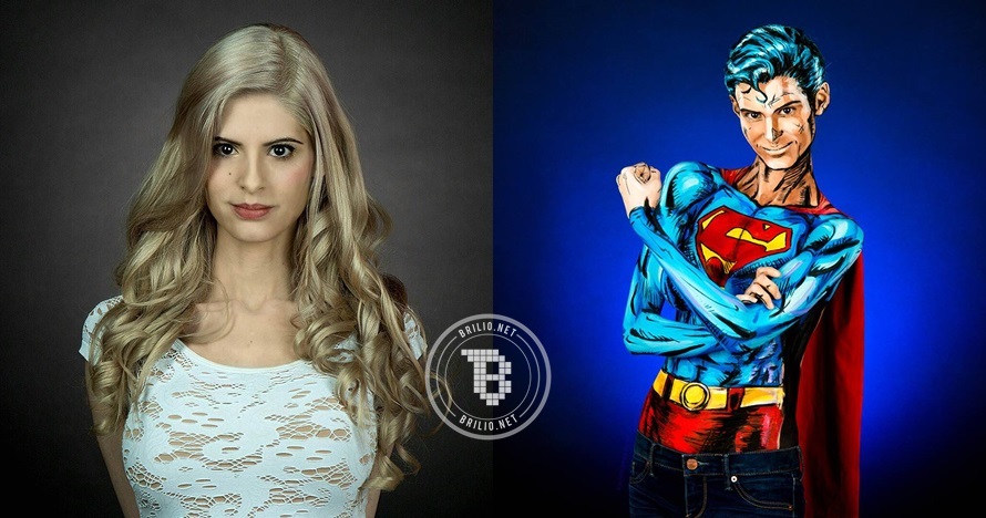 Wanita ini berubah jadi superhero hanya dengan cat tubuh, seksi abis!