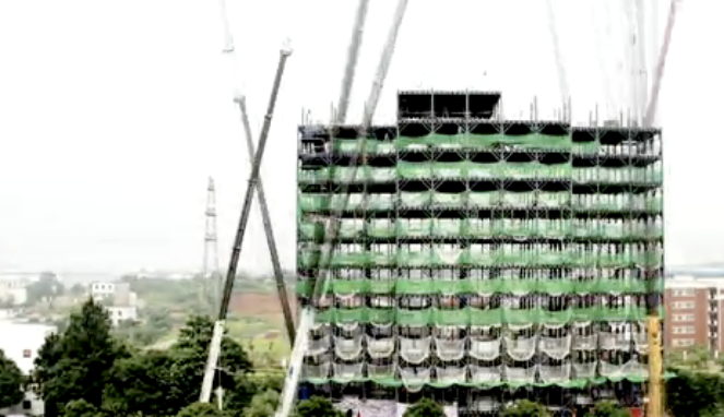 Pembangunan cepat ala China,  gedung 57 lantai dibangun dalam 19 hari!