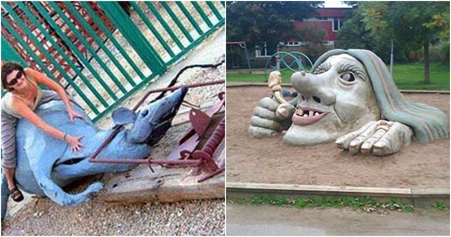 20 Desain gagal arena bermain ini bikin anak lari ketakutan, seram!