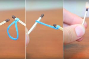Cara menyalakan korek api pakai karet gelang ini bikin kagum, keren!