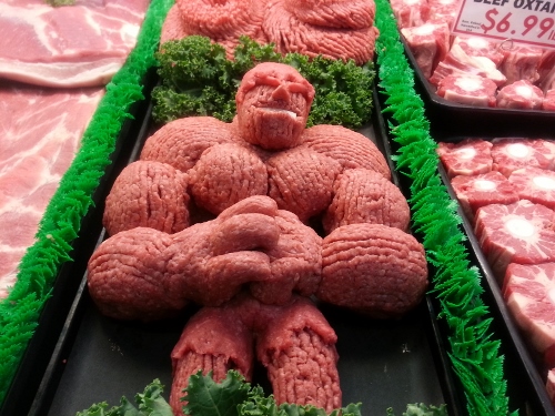 WOW - Penjual daging ini bentuk aneka karakter dari daging cincang © 2016 brilio.net