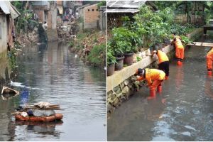 Dulu hitam dan bau, Kali Mampang kini airnya jernih dan dipakai mandi