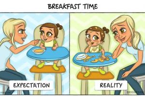 10 Ilustrasi ekspektasi vs realita keluarga muda, duh ribet juga ya!