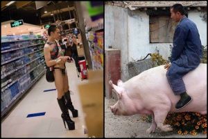 10 Foto kelakuan  absurd di tempat umum bikin geleng-geleng kepala! 