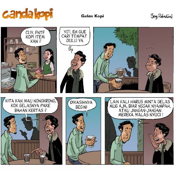 10 Komik strip lucu tentang kopi, pecinta kopi wajib baca! 