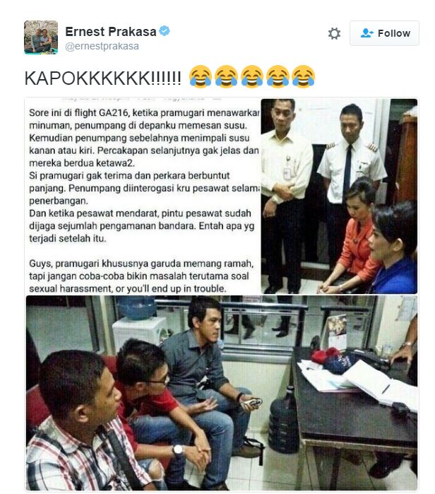 pramugari dilecehkan © 2016 brilio.net