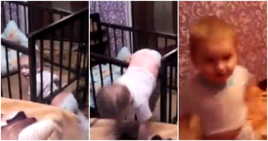 Tingkah cerdik balita pindah tempat tidur ini kocak abis, bikin gemas!