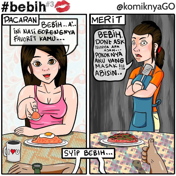 5 Komik kocak realita pacaran vs merit, cewek berubah