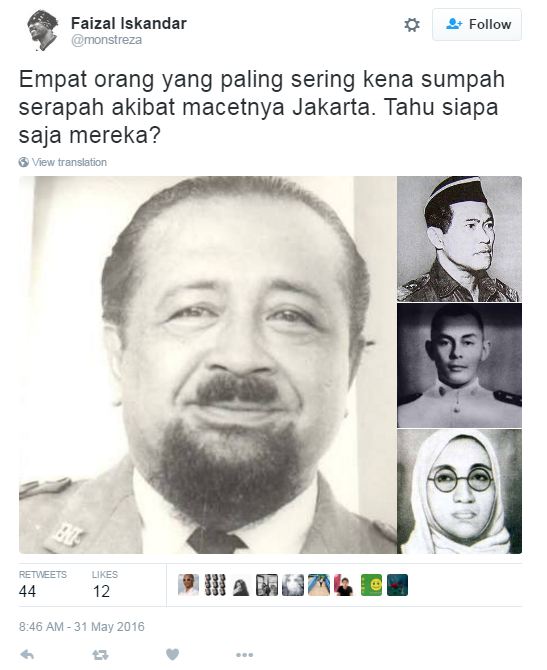 4 Pahlawan ini sering kena sumpah serapah macetnya Jakarta, siapa ya?