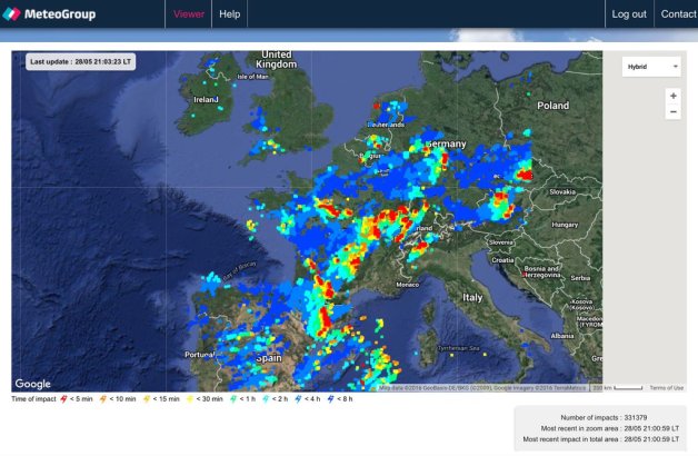 Lightning strikes Europe over 40 times in one day